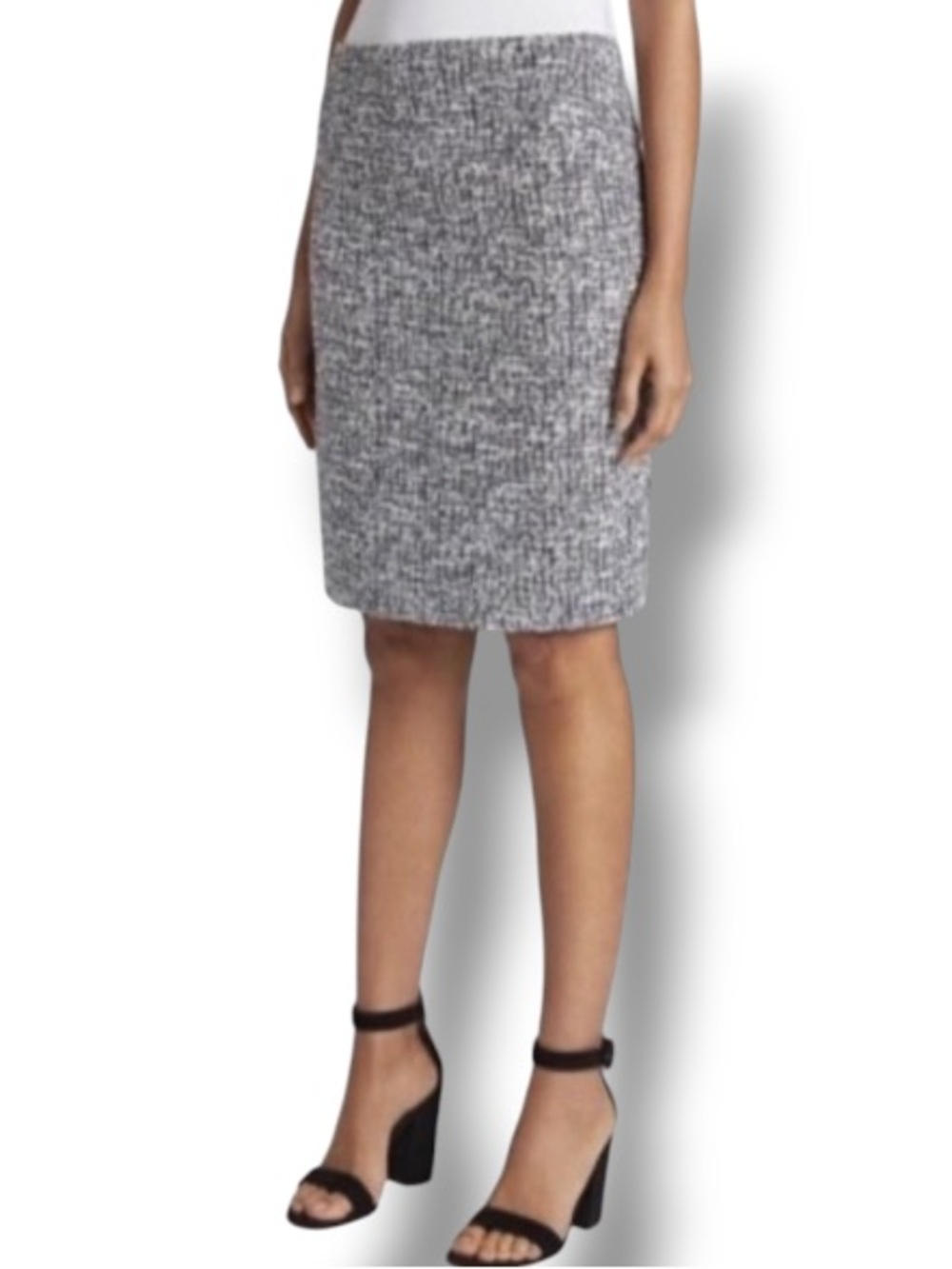 Soho Apparel LTD Women’s Tweed Like Skirt Grey White Black Autumn Career Fashion
